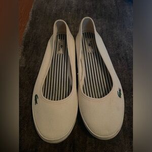 Lacoste Off-white flats shoes 6.5